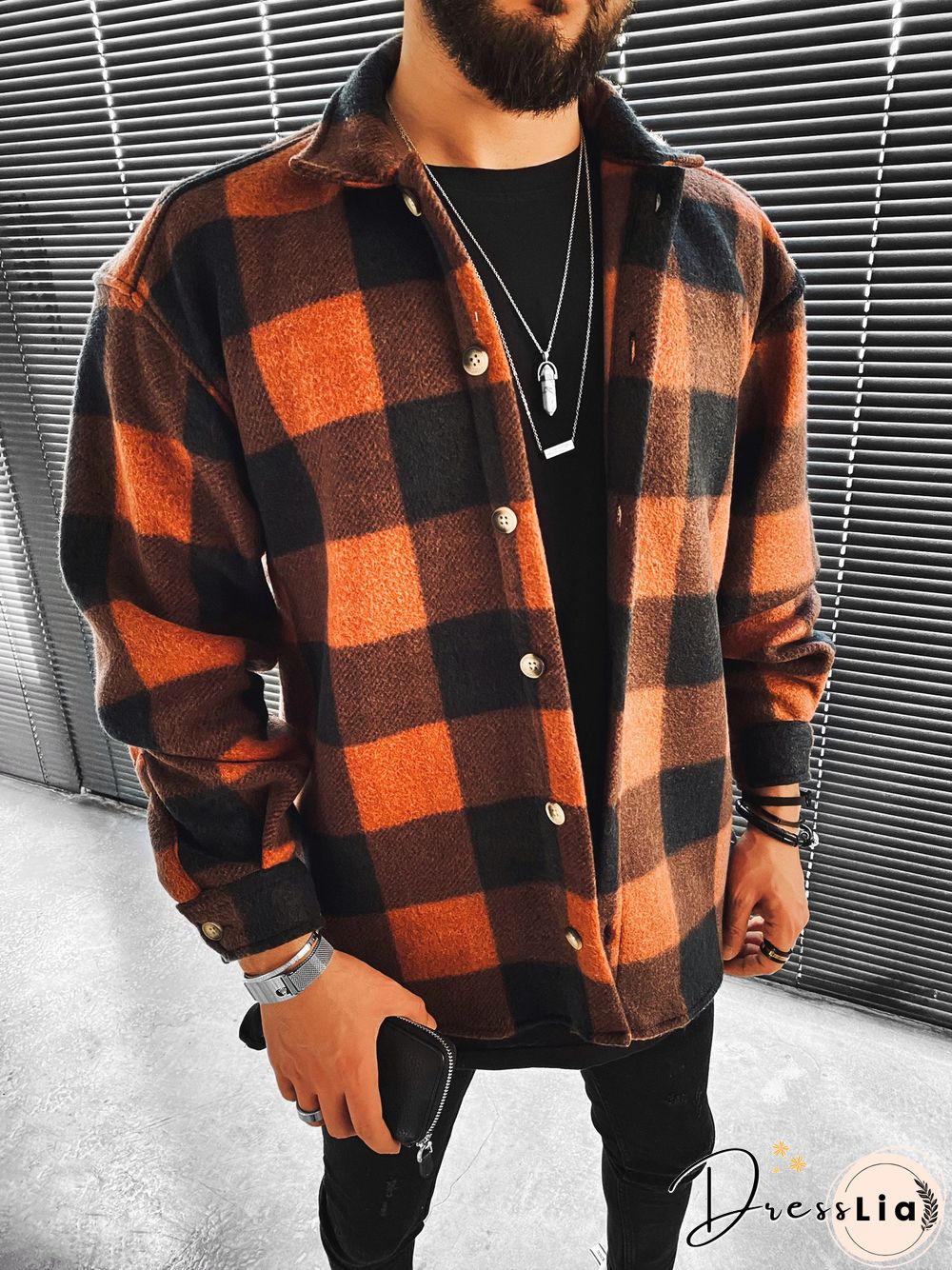 Casual Fashion Check Texture Jacket