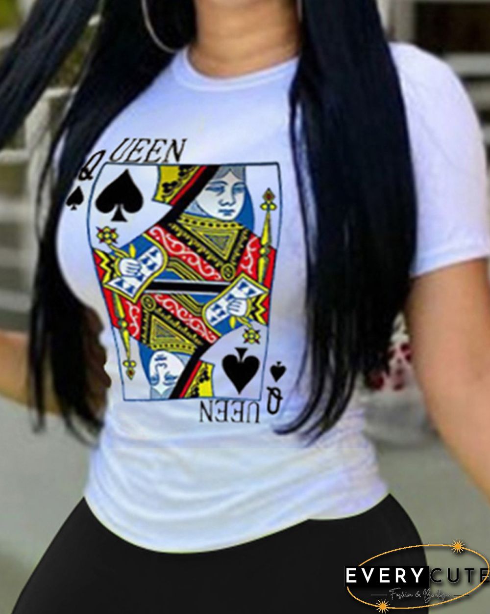 Poker Print Short Sleeve Top & Shorts Set