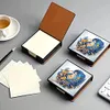 Feathers Leather Diamond Painting Notecard Box 5D DIY Diamond Art Note Box