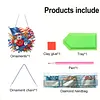 National Flag and Flowers DIY Acrylic Diamond Painting Hanging Kit Special Shape Crystal Rhinestone Art Pendants Single Side Drill for Adults Gift Home Wall Or Window Decor