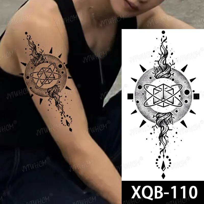 Sdrawing Hot Water Transfer Fake Tattoo Waterproof Temporary Tattoo Sticker For Men Women Wolf Arm Neck Tattoo Flash Tattoo Sleeve