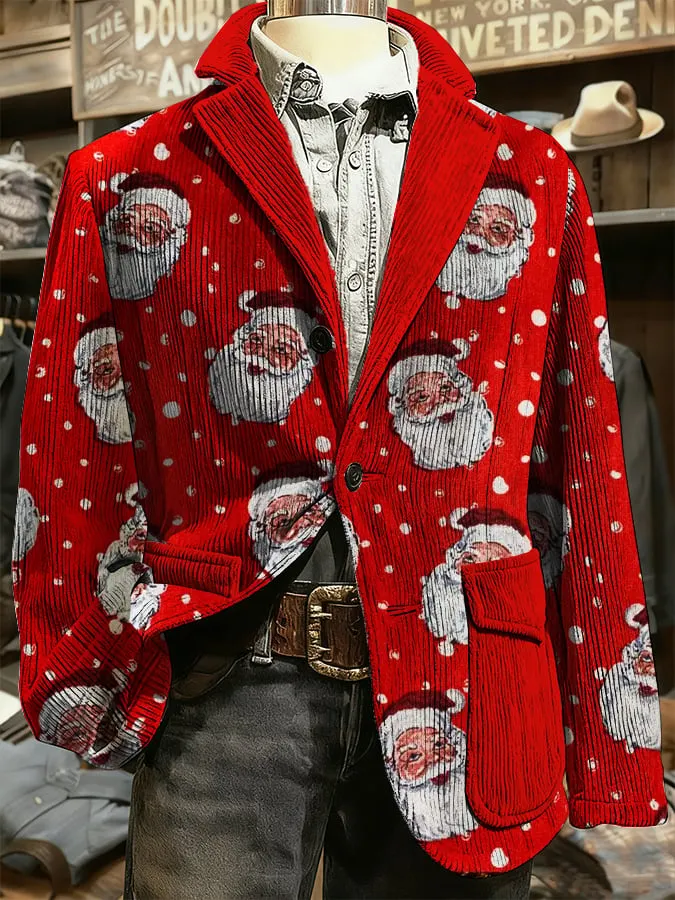 Men's Christmas Art Design Print Casual Coat 