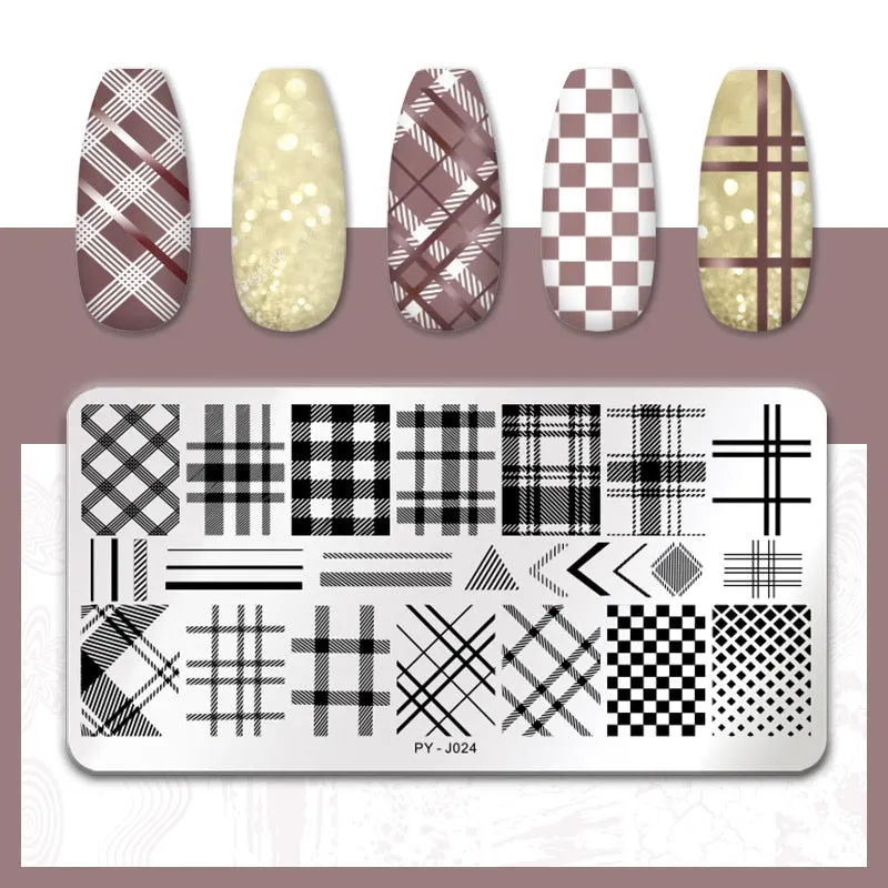 PICT YOU  Nail Stamping Plates Line Pictures Stencil Stainless Steel Nail Design for Printing Nail Art Image Plate Tool-Nail Inspo