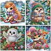 (US Local)4pack Xmas Animal-Special Shaped Diamond Painting Kit(30x30cm)