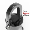COB LED Mini Flashlight Keychain USB Rechargeable Work Light for Camping (Black)