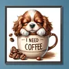 Diamond Painting -DIY Full Round Drill Coffee Puppy