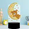 5D DIY Diamond Painting 7 Color Night Light Lamp Home Decoration Ornament Gift Kit(Moon Bear)