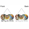 DIY Diamond Painting Double Sided Effect Stained Glass Panel Decorative Home Garden Decoration Hanging Kit(Flower God)