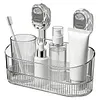 No-Drill Bathroom Suction Storage Box Reusable Multi Functional Suction Cup Shelf Detachable Transparent Storage Hanging Basket for Shampoo Conditioner Soap