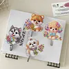 6pcs/set DIY Special-shaped Diamond Painting Wall-mounted Key Hook Kit (Flower Dog)