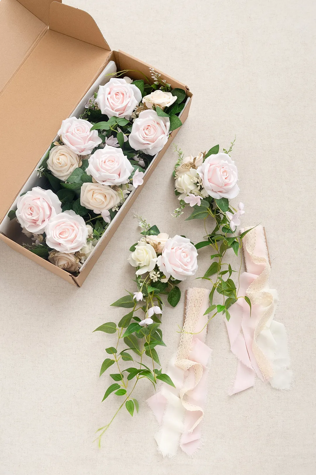 Wedding Aisle Decoration Pew Flowers in Blush