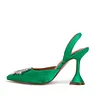 Women's 95mm High Heels Crystal Rhinestone Slingback Pumps Shoes For Wedding Party 