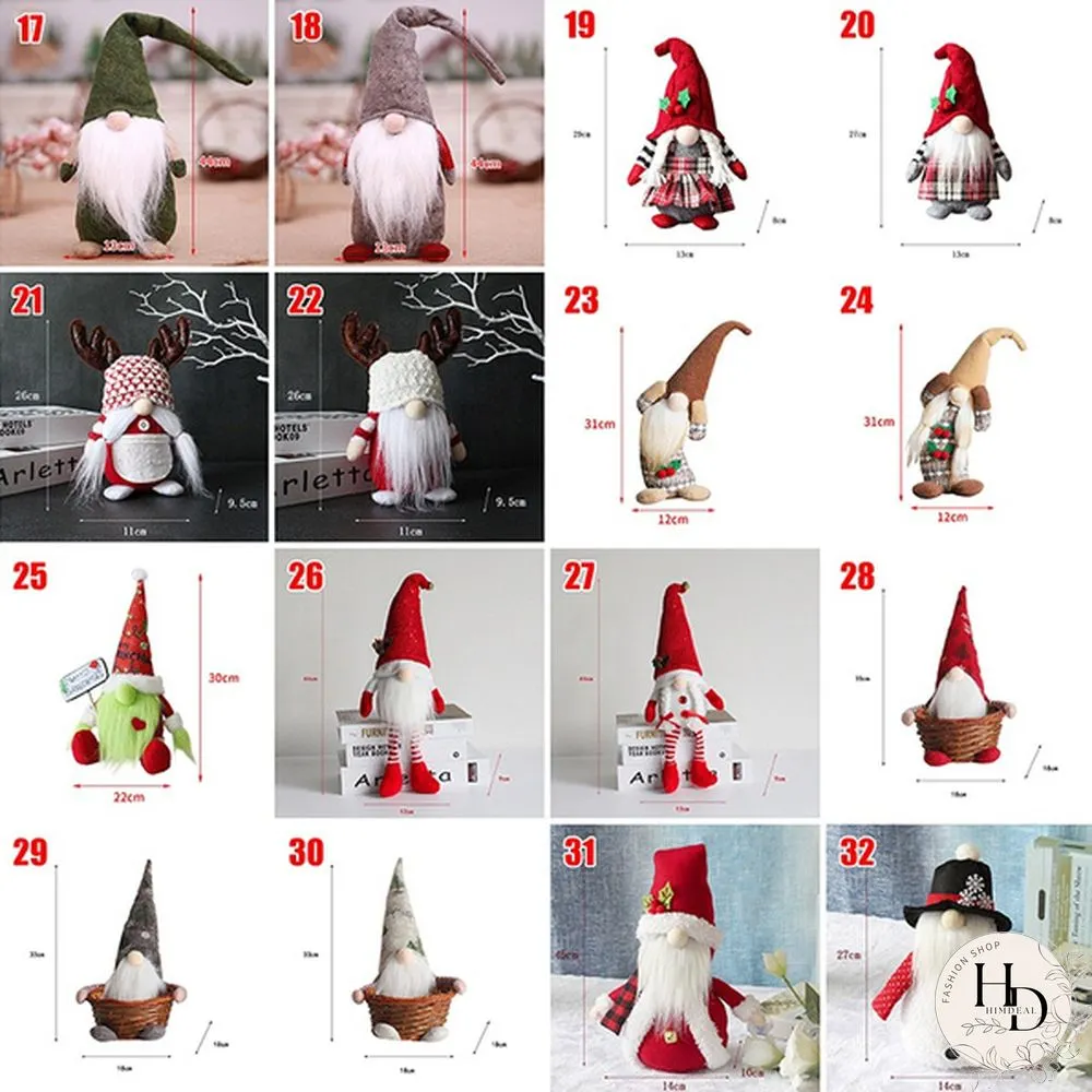 34Styles Swedish Tomte Dwarf Faceless Plush Doll Rudolph Gnomes Dwarf Santa Claus Elf Doll Ornaments