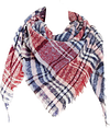 Women's Warm Woollen Scarf Triangle Shawls Winter Scarves Stripe Plaid Scarf