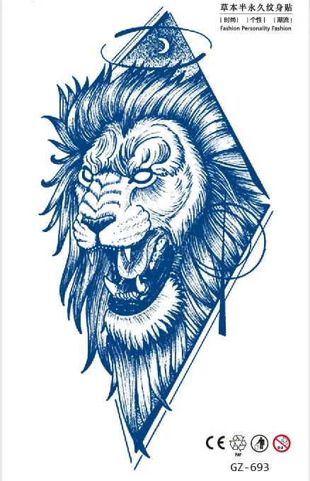 Temporary Tattoo Stickers Dragon Eagle Juice Timberwolves Ink Lasting Waterproof Natural Arm Body Chest Realistic Art Fake Tatoo