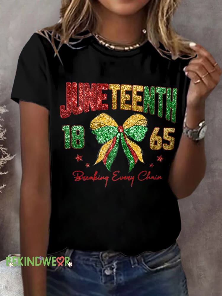 Women&rsquo;s Juneteenth 1865 Printed Short-Sleeved T-Shirt Black / S
