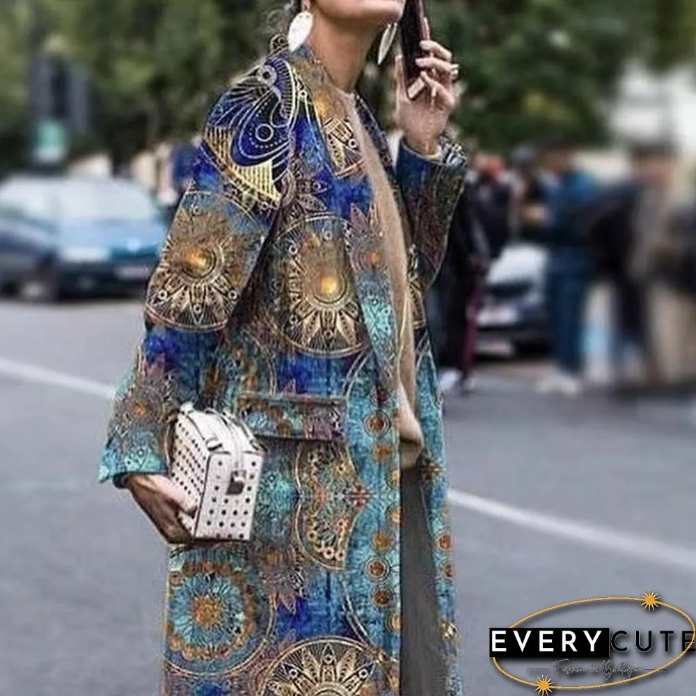 Long Sleeve Fashion Contrast Lapel Woolen Coat