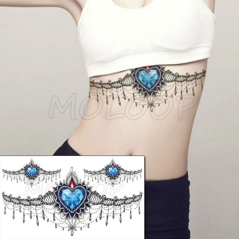 Temporary Tattoo Sticker Totem Flower Arrow Color Sexy Chest Back Fake Tatoo Waterproof Flash Tatto Body Art for Woman Girl