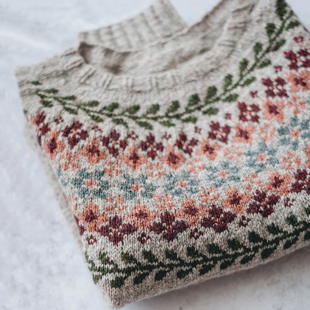 Vintage Tribal Floral Icelandic Comfy Sweater
