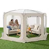 [US Local Warehouse] Bubble Tent for 6-8 Person Portable Transparent Igloo Tent Dome 12x7ft with Rain Cover & Storage Bag Bubble House for Camping Parties and Stargazing
