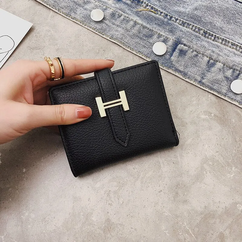 էѧӧܧ New Arrival Wallet Short Women Wallets Zipper Purse Luxury Brand Wallets Trendy Coin Purse Card Holder PU Leather