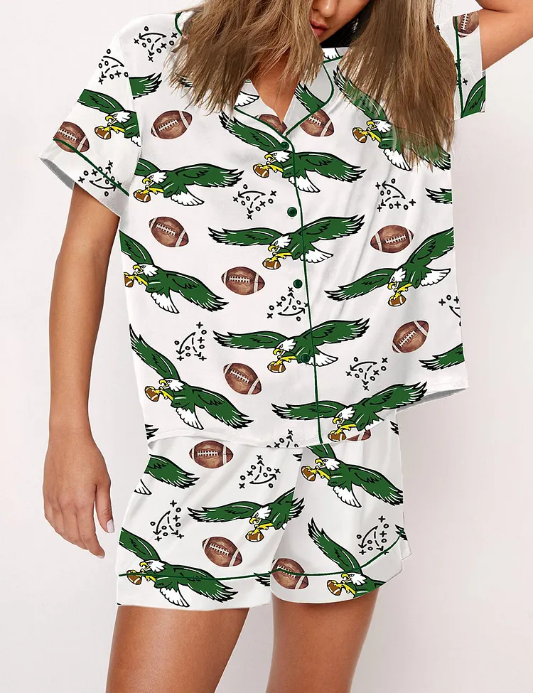 Women's Eagles Football Print Pajama Set