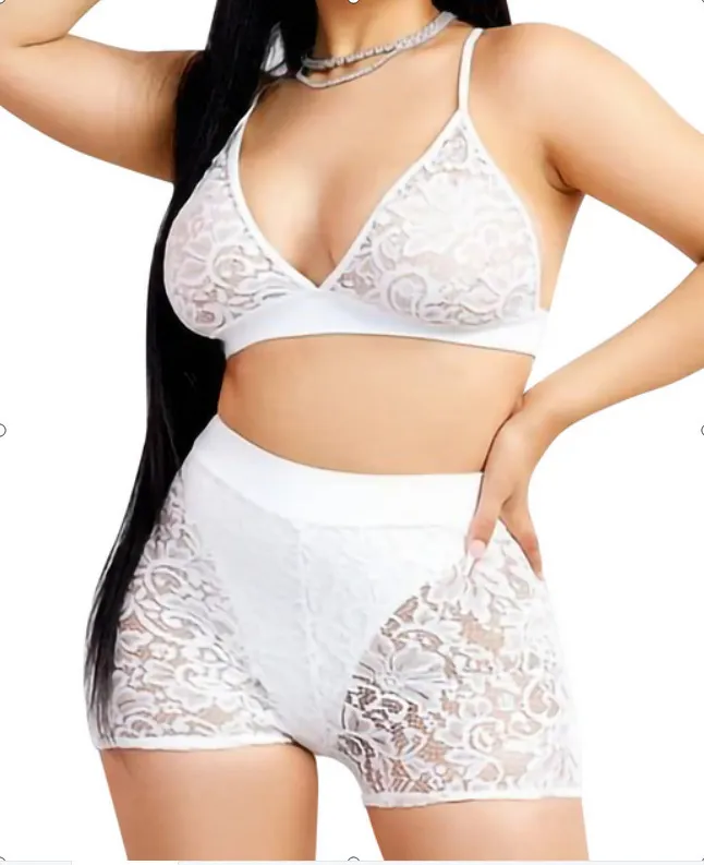 Churchf New Love Black Home Clothes Two-Piece Set Of Fashion And Comfortable Lace Lace Pajamas Set