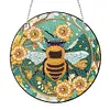 (US Local)DIY Acrylic Single Sided Diamond Painting Hanging Pendant Home Decor (Flower Bees )