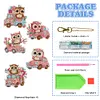 5Pcs DIY Diamond Painting Owl Keychain