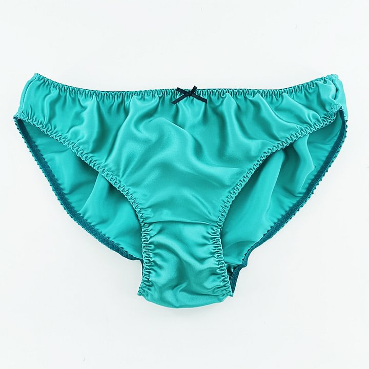 Simple Bowtie Decoration Silk Panties REAL SILK LIFE