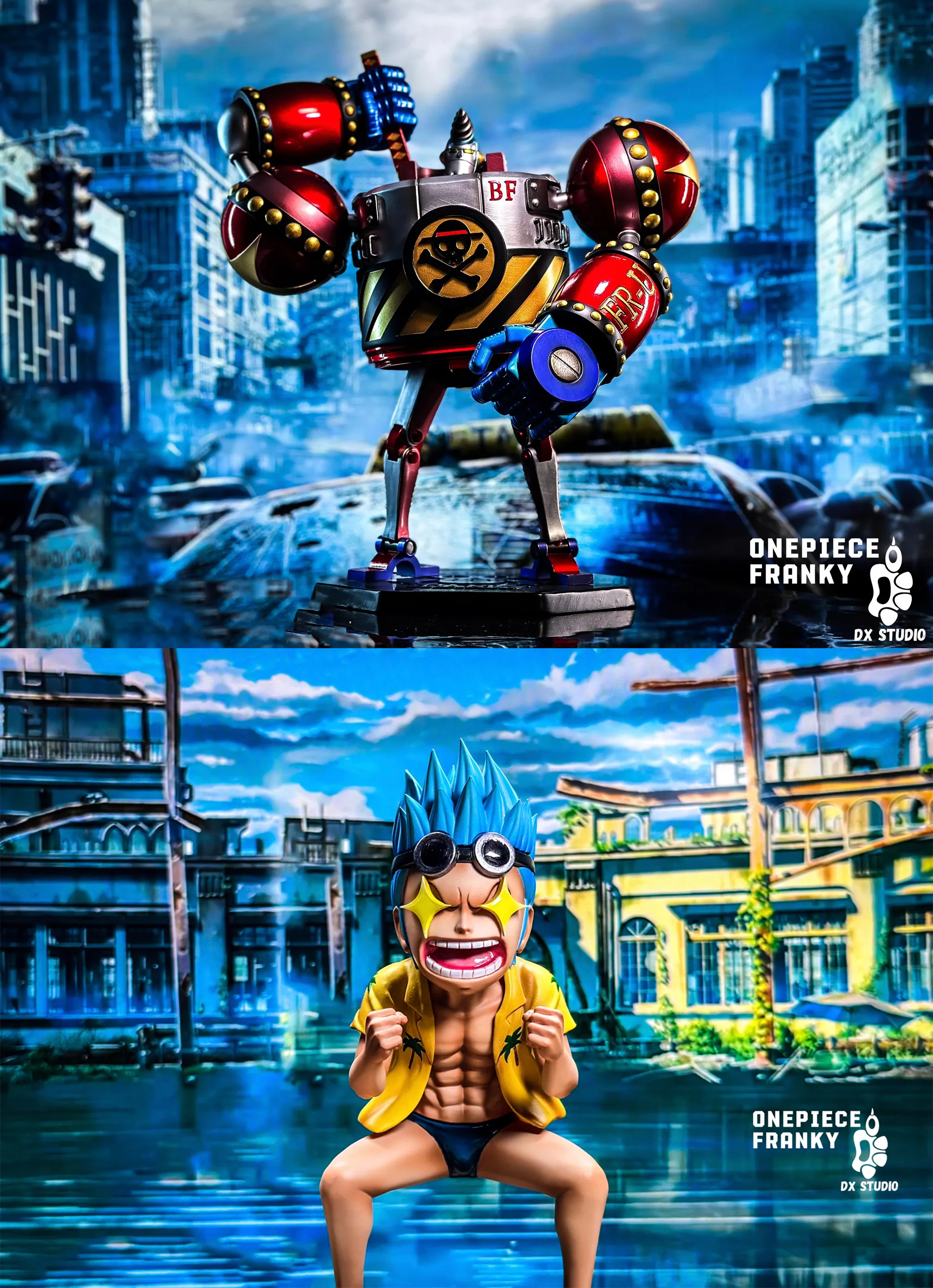 Small & Big Scale General Franky - ONE PIECE Resin Statue - Dx studio