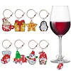 8PCS DIY Diamond Painting Art Wine Glass Charm Christmas Pendant Kits