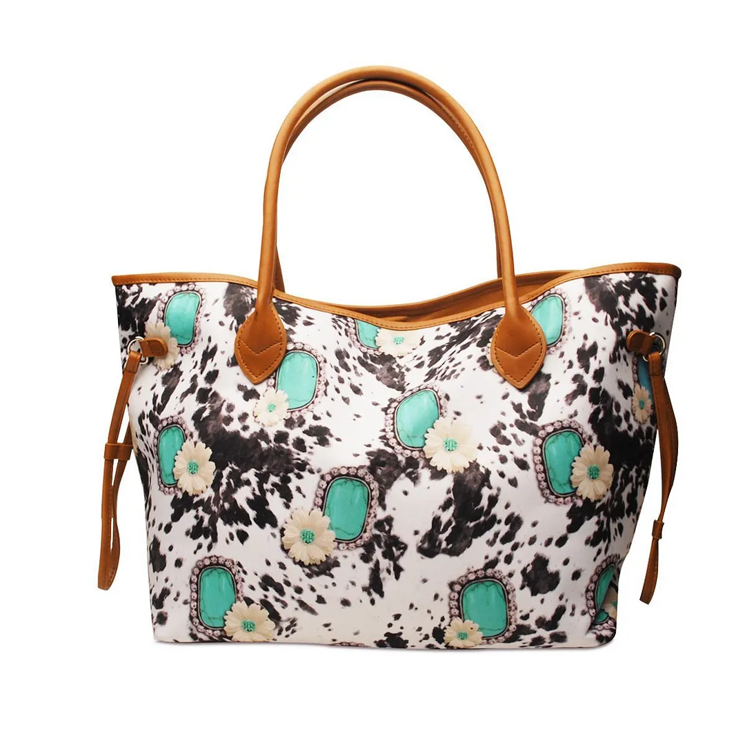 Ladies western ethnic PU two-piece handbag