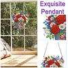 Independence Day Bouquet DIY Acrylic Diamond Painting Hanging Kit Special Shape Crystal Rhinestone Art Pendants Single Side Drill for Adults Gift Home Wall Or Window Decor
