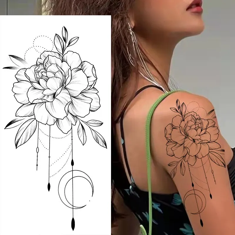 Sdrawing Tattoos New Flash Waterproof Temporary Tattoo Sticker Lip Print Flowers Butterfly Body Art Arm Fake Sleeve Tatoo for Women