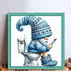 Goblin Goes To The Toilet-Full Embroidery 2 Strands 18CT Stamped Cross Stitch-25*25CM