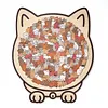 135-Piece Morandi-Colored Cat Shaped Wooden Jigsaw Puzzle