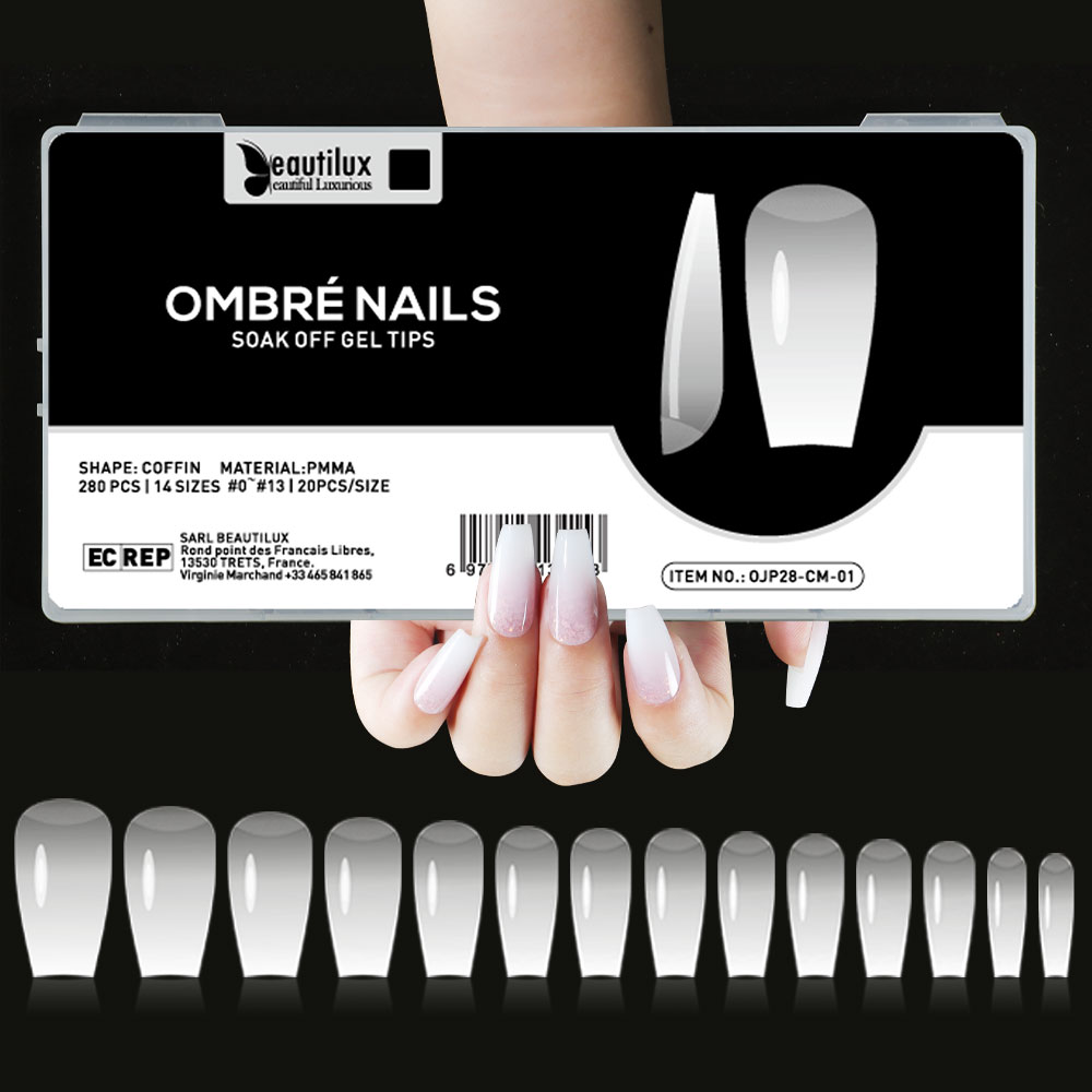 OMBR&Eacute; CAPSULE NAILS 280pcs | OJP280-CM-01 | COFFIN