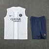 2025/2026 Psg Paris Pre-Match Training White Vest+Shorts Football1:1 Thai Quality