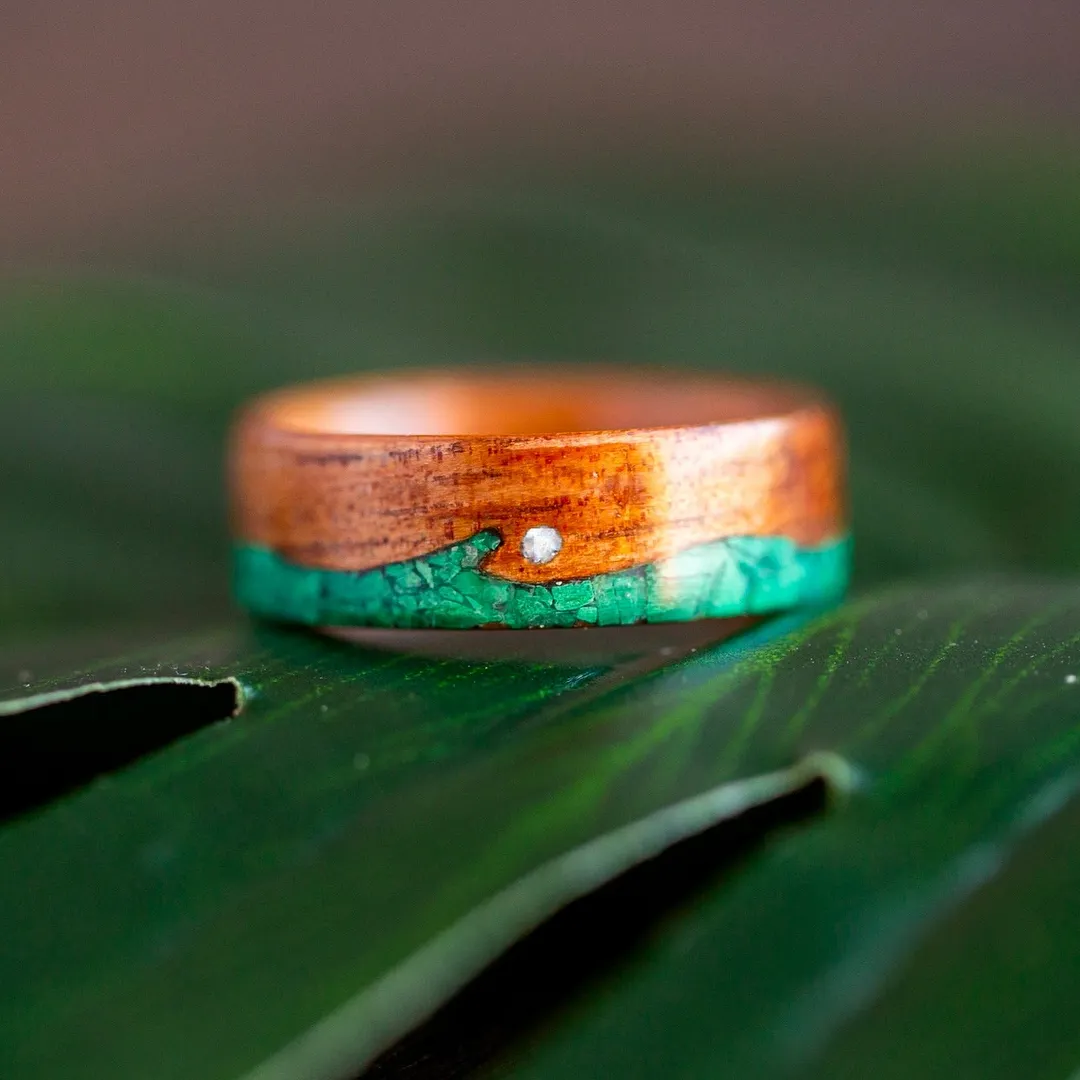 (In Stock) Koa & Malachite Waves 8mm