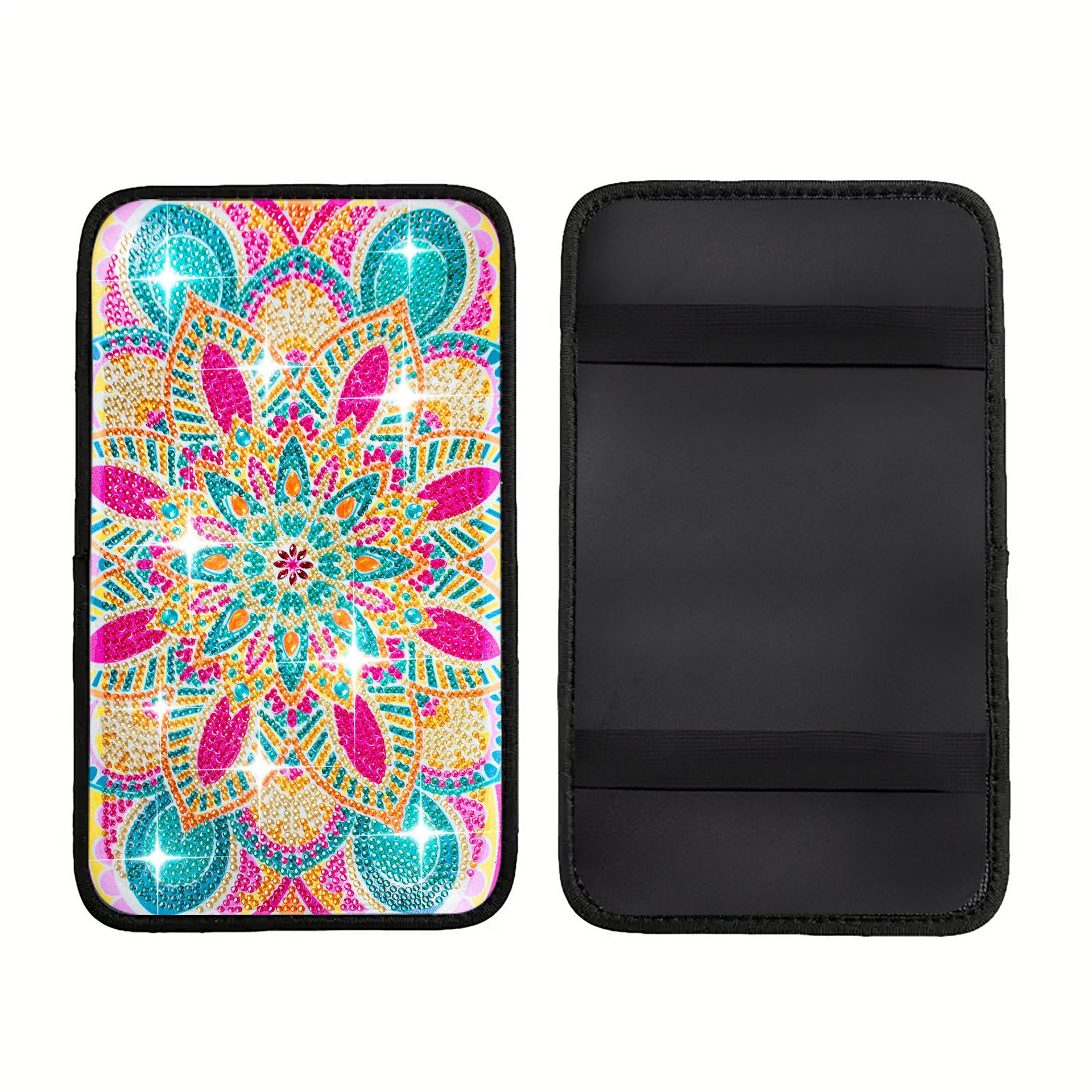 1 unique artificial diamond painted car cushion DIY crystal super diamond painted, suitable for car interior decoration pad
