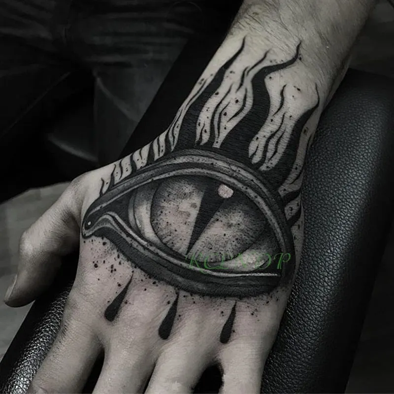 Waterproof Temporary Tattoo Sticker Satan Lucifer Circle Steering Fake Tatto Flash Tatoo Hand back Art Tattoos for Boy Women Men