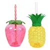 3/6pcs Drinking Cup 500ml Pineapple/Strawberry Shape Creative Beach Party Favors