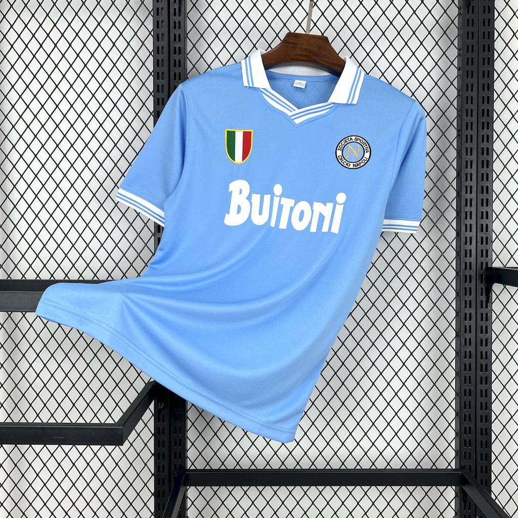 1986-1987 Retro SSC Napoli Home Football Shirt 1:1 Thai Quality Maxi Kit