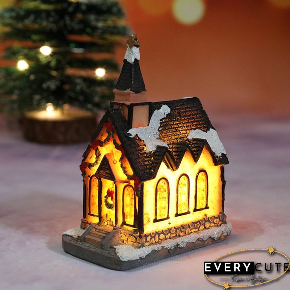 Christmas New Christmas Decorations Resin Small House Micro Landscape Resin House Small Ornaments Christmas Gifts
