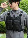 Sports Chest Bag Adjustable Shoulder Strap Front Running Vest Bag for Men Women