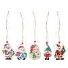5pcs/set DIY Christmas Diamond Drill Dots Painting Crystal Xmas Trees Hanging Pendant Kits