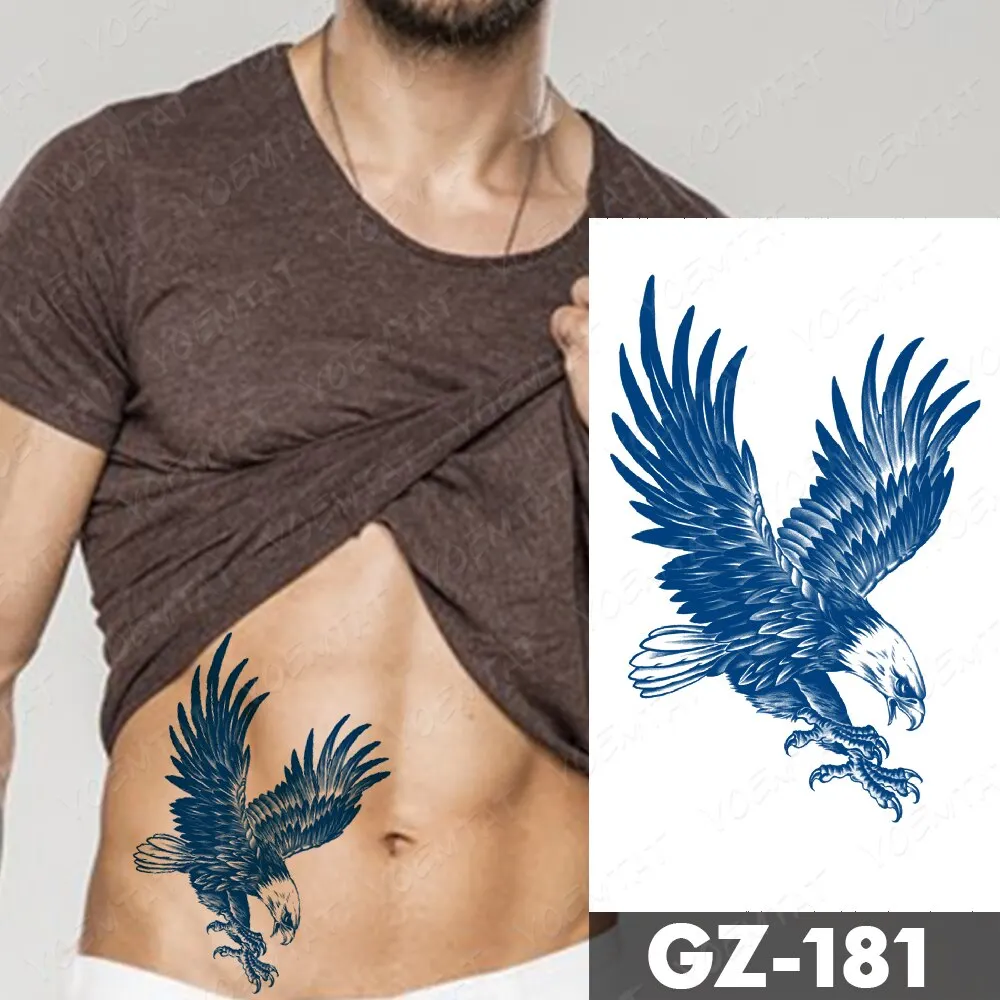 Sdrawing Lasting Ink Tattoos Body Art Waterproof Temporary Tattoo Sticker Line Dragon Tiger Totem Tatoo Arm Fake Fox Whale Tatto