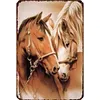 Couple cheval - Panneaux en &eacute;tain m&eacute;tallique(30*40cm)