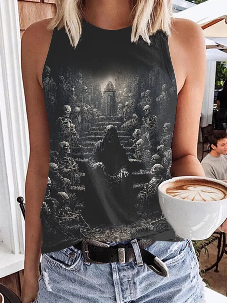Women's Grim Reaper Halloween Tank Top